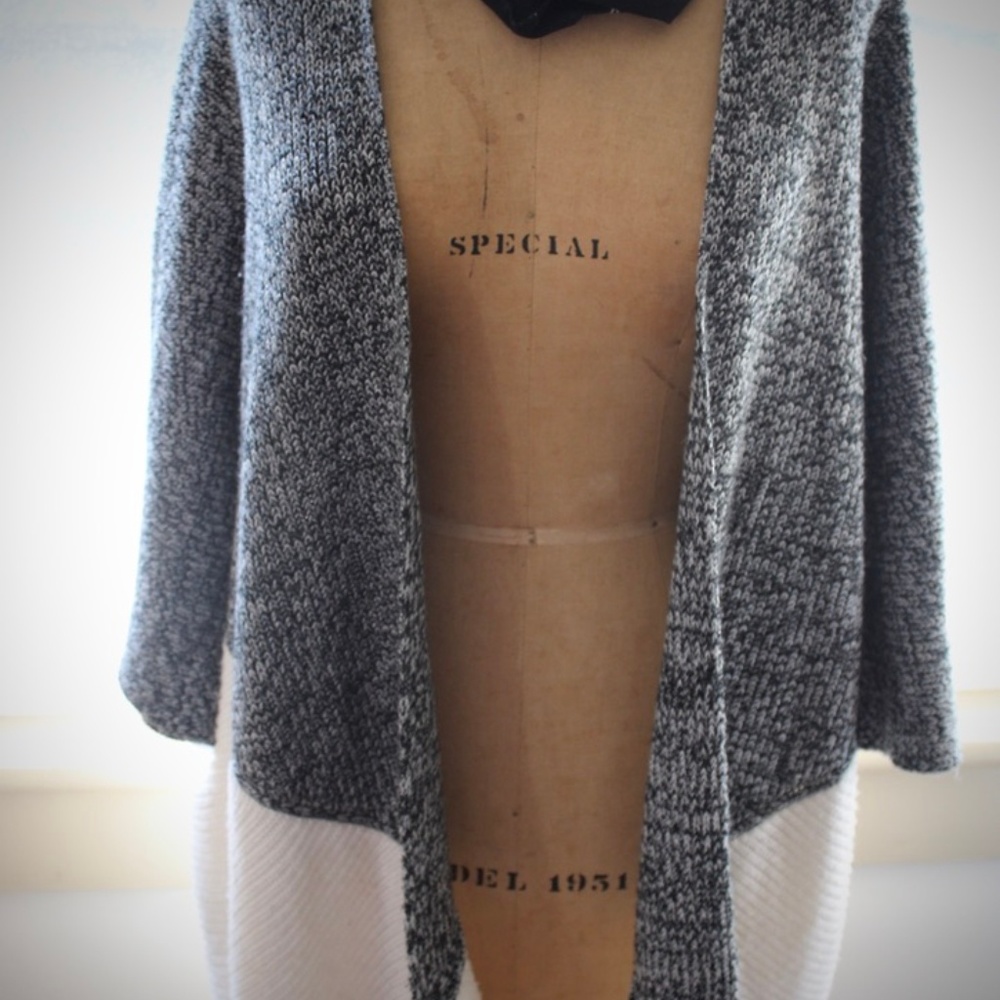 Black + White Open Sweater